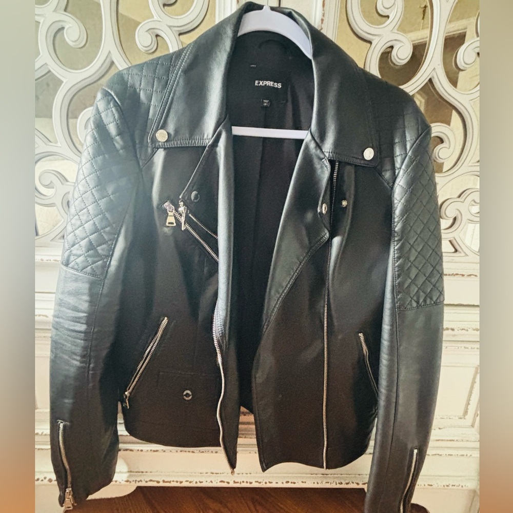 Express Classic Black Leather Jacket